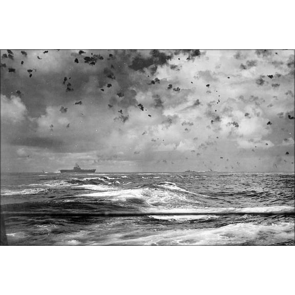 24"x36" Gallery Poster, USS Enterprise during the Battle of Santa Cruz, 26 October 1942