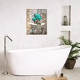 thumbnail image 2 of Rustic Floral Framed Wall Art Farmhouse Teal Dahlia Flowers in Vintage Bathtub Bathroom Canvas Wall Art Country Wood Board Picture Print Wall Artwork for Living Room Bedroom Ready to Hang 12"x16", 2 of 6