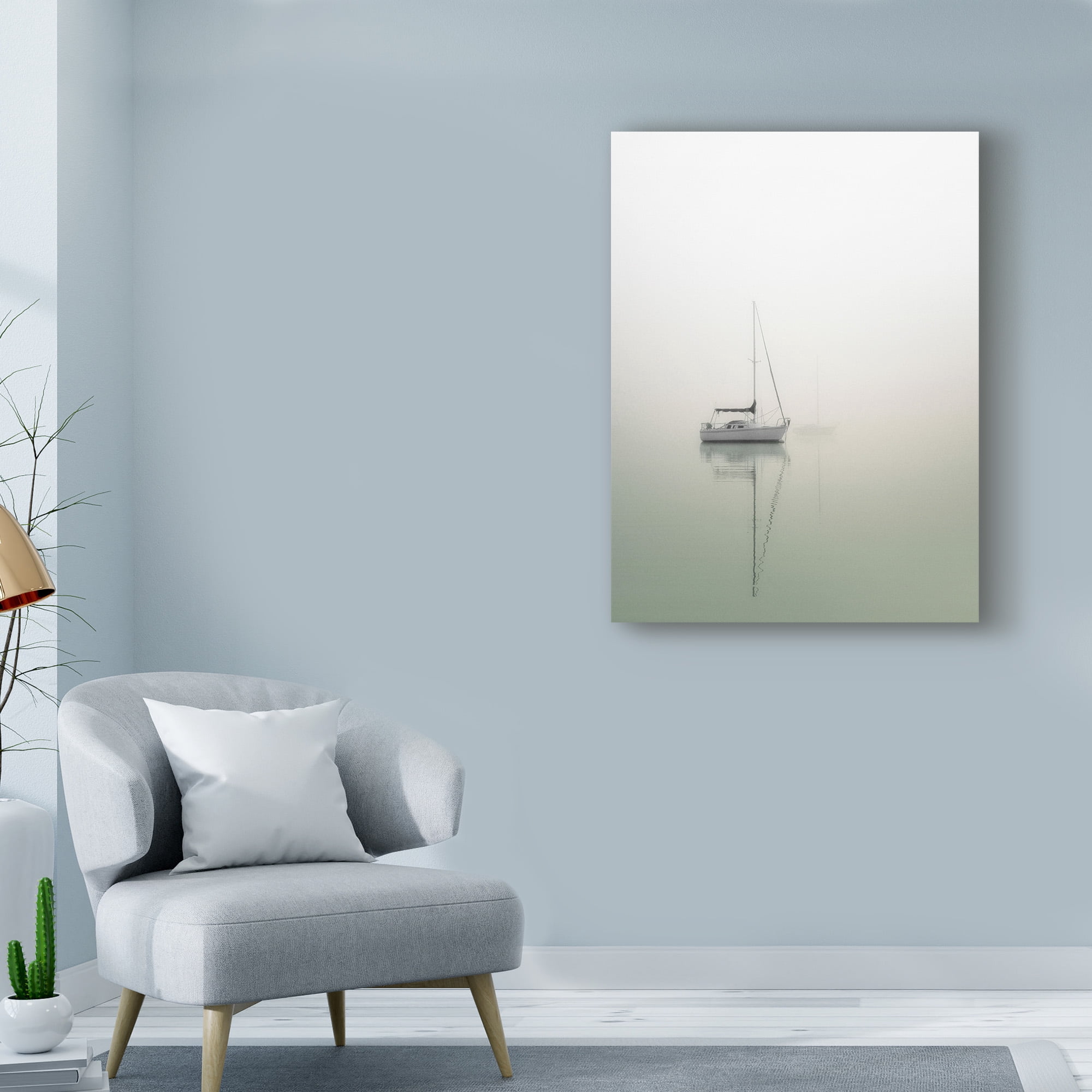 Trademark Fine Art 'Sailboats On Calm Lake' Canvas Art by Nicholas Bell Photography