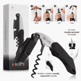 thumbnail image 5 of Vintorio Professional Waiters Corkscrew - Wine Key with Ergonomic Rubber Grip, Beer Bottle Opener and Foil Cutter (Black), 5 of 6