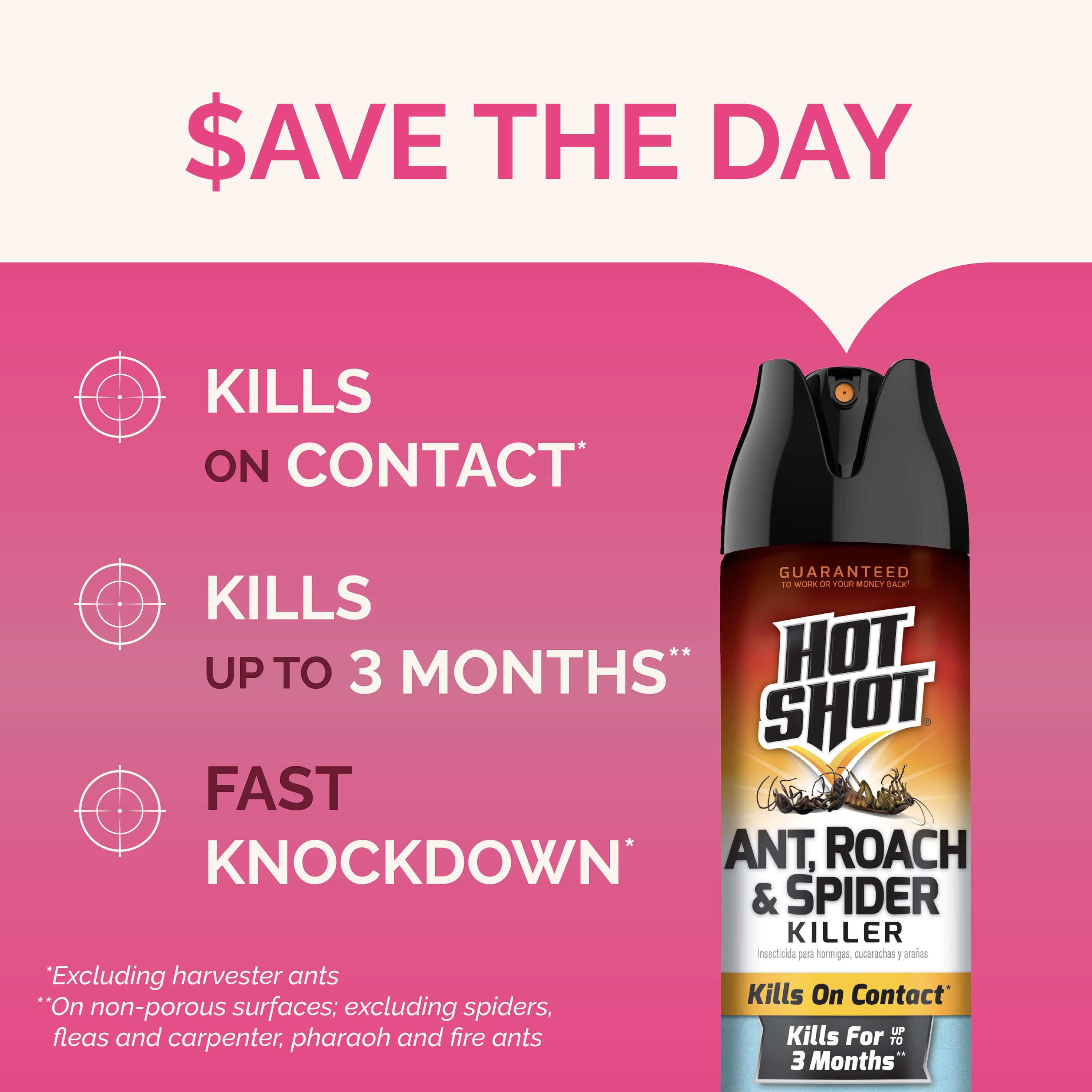 (3 pack) Hot Shot Ant, Roach and Spider Killer Aerosol, Crisp Linen Scent Formula, 17.5 Ounces