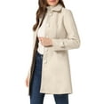 thumbnail image 4 of INSPIRE CHIC Women's Peter Pan Collar Winter Outwear Trench Pea Coats 3XL Beige, 4 of 6