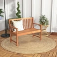 thumbnail image 2 of Gymax Patio Wood Bench 2-Seat Outdoor Bench w/ Cozy Armrests & Backrest, 2 of 9