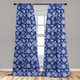 thumbnail image 5 of Ambesonne Floral Curtains, Paisley Pattern Ottoman, Pair of 28"x63", Royal Blue, 5 of 5