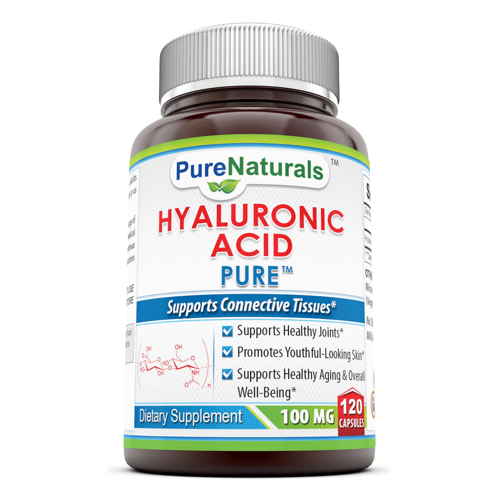 Pure Naturals Hyaluronic Acid 100 Mg 120 Capsules