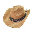 thumbnail image 2 of Cowboy Hat Classic Vintage Braided Curled Edge Wide Brim Men Sun Hat Outdoor Hat, 2 of 8