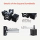 thumbnail image 3 of Single 25kg square dumbbell: pu - coated weights con non - slip grip y no - roll head para home gym workouts, 3 of 6