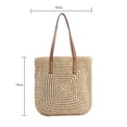 thumbnail image 3 of Bolsa Tejida De Paja Bolsa Bolso tejido de paja simple Bolso de hombro de gran capacidad Regalo tejido a mano (Beige) Likrtyny Para Estrenar, 3 of 4