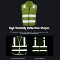 thumbnail image 2 of SFVest High Visibility Reflective Safety Vest Reflective Vest Multi Pockets Workwear Working Clothes Day Night Motorcycle Cycling Warning Safety Waistcoat, 2 of 7