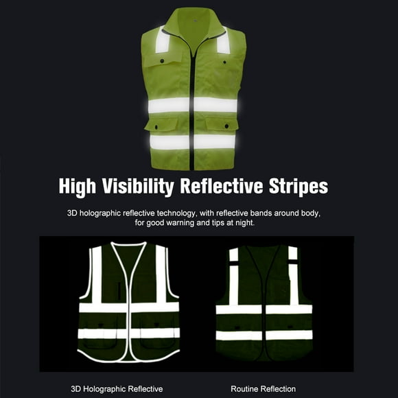 Reflective Vest,Vest Vest Day Safety Waistcoat Visibility Safety Vest Clothes Day Vest Clothes Siuke Vest Visibility Vest Eryue Visibility