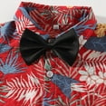 thumbnail image 5 of Little Gentleman Outfits for Boys Summer Wedding Collared Shirt Suspender Shorts Bowtie School Formal Short Set 4 Years, Red, 5 of 7