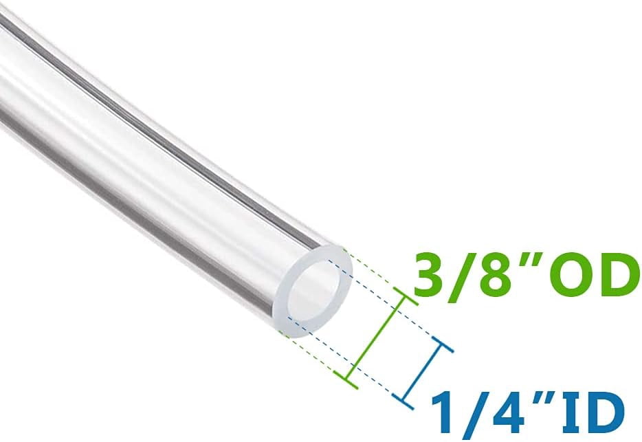 MKEUDQ-Pneumatic PU Tubing, 3/8"OD Hose PU Polyurethane Air Hose Tube Line for Air Compressor Water Fluid Transfer Clear (9.84 ft)