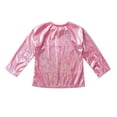 thumbnail image 4 of TiaoBug Kids Boys Girls Top Metallic Shiny Long Sleeve T-Shirt Sequins Hip Hop Dancewear, 4 of 6