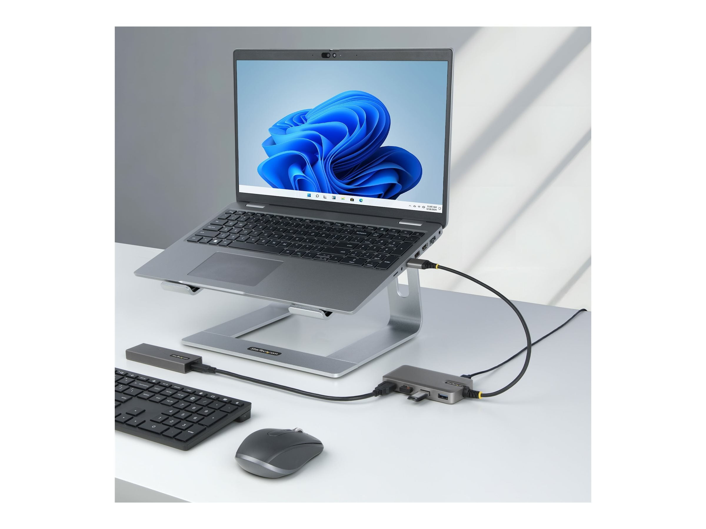 StarTech.com 4-Port USB-A Hub, 5Gbps, Bus Powered, USB-A to 4x USB-A Hub with USB-C Auxiliary Power Input, Portable USB Hub (5g4ac-usb-a-hub)