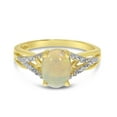 thumbnail image 6 of 10k Yellow Gold Oval Opal And Diamond Ring, 6 of 6