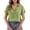 #01Green, variant on Womens Gauze Shirts Button Down Dress Shirts Casual Short Sleeve Textured Collared Summer Work Blouse Camping Clothes #01Khaki 2XL