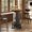 Brown & Grey, variant on Tribesigns 39.4” H Round Wood Bistro Pub Table for Dining and Cocktails, with Metal Ring Footrest, Ideal for Small Spaces, Black