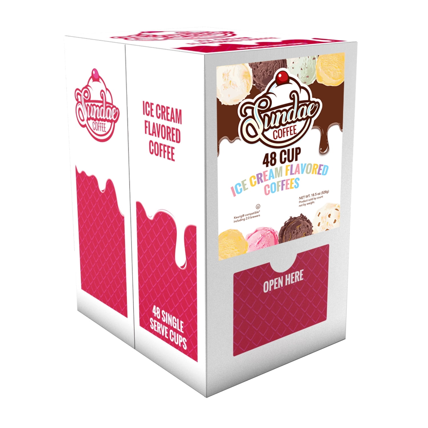 Sundae Ice Cream K-Cup Coffee Pods, 48 Count Variety Pack for Keurig Brewers