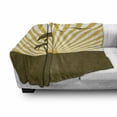 thumbnail image 3 of Coconut Soft Flannel Fleece Throw Blanket, Pop Art Style Island with Palms Seagulls Sun Caribbean Evening, Cozy Plush for Indoor and Outdoor Use, 60" x 80", Earth Yellow Chocolate, by Ambesonne, 3 of 6