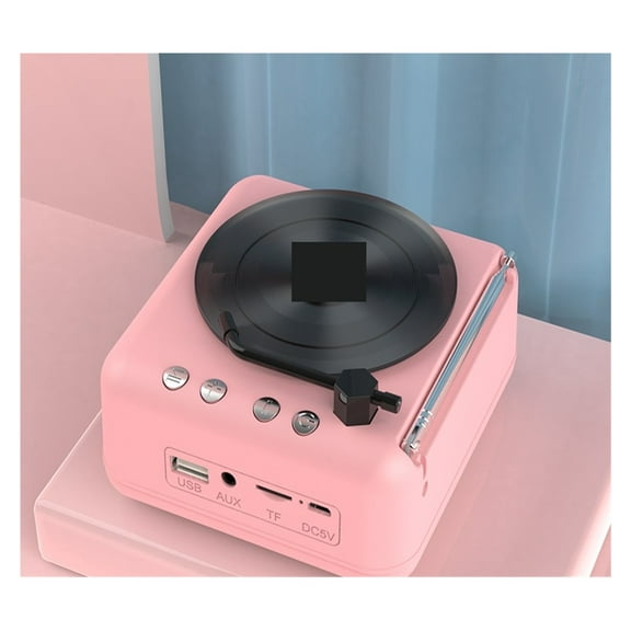 Atomic Vinyl Record Player Speaker Mini Small Radio Retro Creative Small Gifts ,Easy to Use