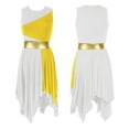 thumbnail image 3 of YONGHS Womens Dance Dress Color Block Sleeveless Lyrical Performance Costume S-XXL Yellow&White L, 3 of 7