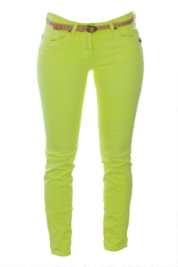 Scotch & Soda Women's Belted Skinny Jeans 26W x 30L Fluorescent Yellow