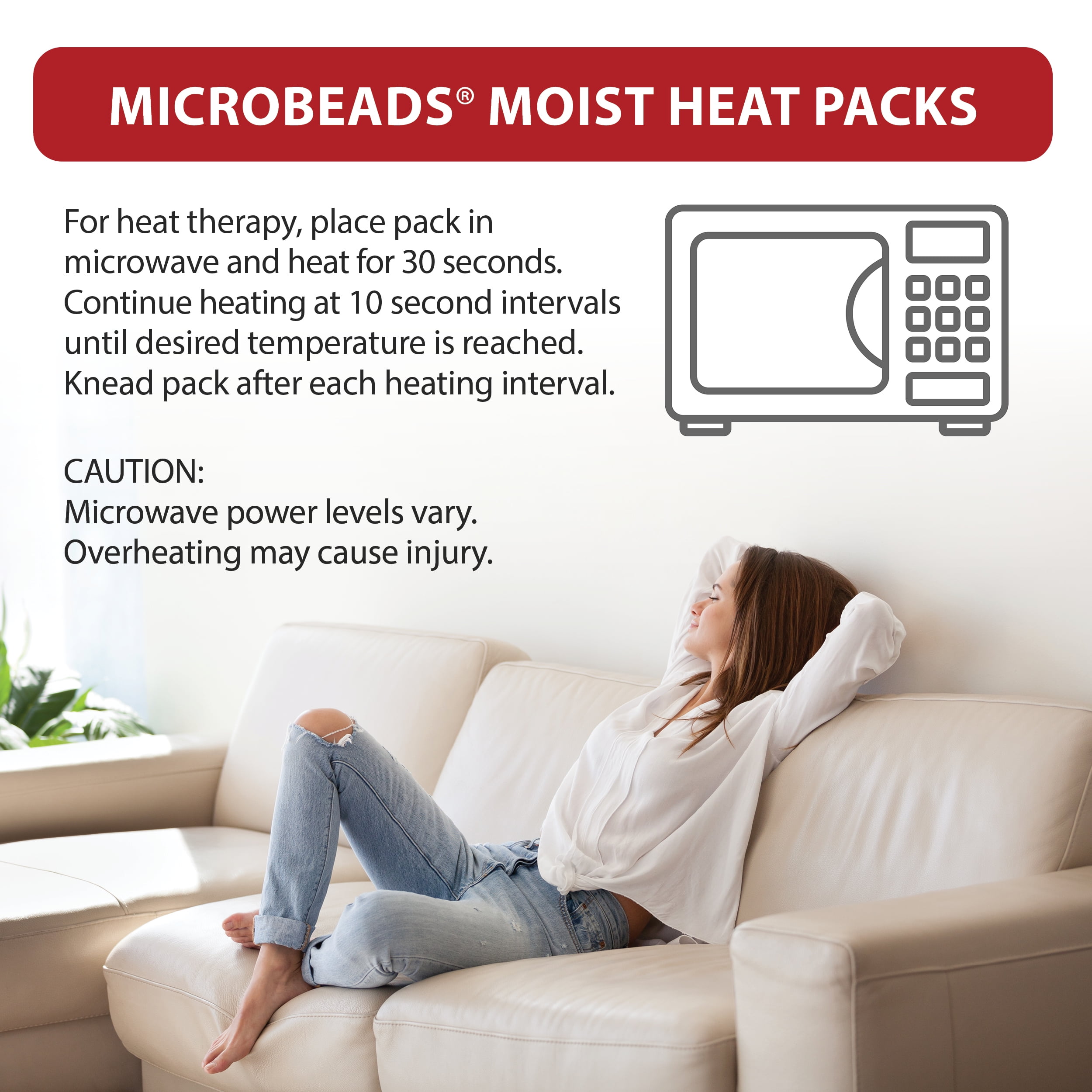 Core Products MicroBeads Moist Heat Therapy Microwave Pack - Large Heating Pad 11" X 14"