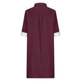 thumbnail image 5 of Lovskoo 2024 Womens Button Down Shirts Long Roll Up Sleeve Collared Work Blouses Oversized Loose Tops with Pocket Claret-2XL, 5 of 7
