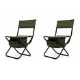 thumbnail image 4 of 2-piece Folding Outdoor Chair With Storage Bag, Portable Chair For Indoor, Outdoor Camping, Picnics And Fishing,Grey,Green, 4 of 15