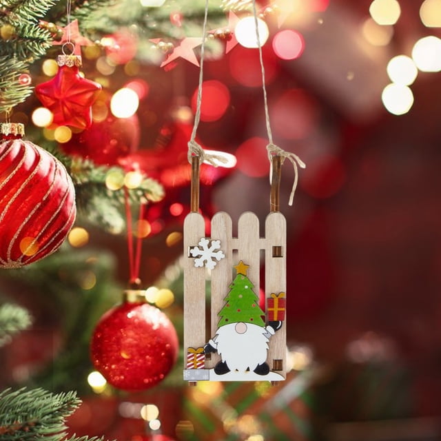 RKSTN christmas deals Christmas Decorations Christmas Tree Ornament Office Decors Party Hanging Decor Holiday Sled Xmas Pendants Wood Decor Deco