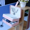 thumbnail image 3 of pitrice Jewelry Storage Box PU Leather Big Portable for Jewellery Care Rings Girls Pink, 3 of 9