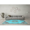thumbnail image 3 of Ahgly Company Indoor Round Persian Light Blue Traditional Area Rugs, 7' Round, 3 of 4