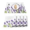 thumbnail image 2 of Set Table Mats Purple Lavender Printed Cotton Linen Table Napkin Kitchen Accessories Home Party Decorative Placemats, 2 of 5
