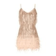 thumbnail image 5 of Up to 65 off!Lolmot Cocktail Dress for Women Plus Size Sexy Flapper Dresses 1920s Gatsby Sequin Fringe Prom Dance Party Dress Glitter Feather Cami Mini Dress, 5 of 7
