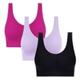 thumbnail image 1 of Pincandy Women's Comfort 3PC Workout Sports Bra Low-Impact Activity Sleep Bras, 1 of 6