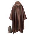 thumbnail image 2 of MERIGLARE Poncho de Pluie à Capuche Imperméable Réutilisable avec Poche Veste à Manches Longues pour l'Extérieur Brun, 2 of 9