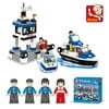 Lightahead Toy Police Station,Boats and mini Figures Building Block Set Educational DIY Kit For Kids (206 PCS)