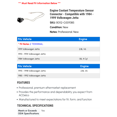 thumbnail image 2 of Engine Coolant Temperature Sensor Connector - Compatible with 1984 - 1999 Volkswagen Jetta 1985 1986 1987 1988 1989 1990 1991 1992 1993 1994 1995 1996 1997 1998, 2 of 2