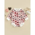 thumbnail image 2 of Bagilaanoe Newborn Baby Girl Boy Oversized Romper Sweatshirt Long Sleeve Bodysuit Heart Print Pullover 6M 12M 18M 24M Infant Fall Tee Tops, 2 of 7