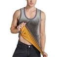 thumbnail image 5 of Men's Fleece Lined Undershirt Tank Top Winter Warm Sleeveless Thick Thermal Vest, 5 of 8