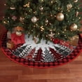 thumbnail image 5 of Buffalo Plaid Christmas Tree Skirt 48 Inch, Winter Holiday Tree Mat Decoration, 5 of 7