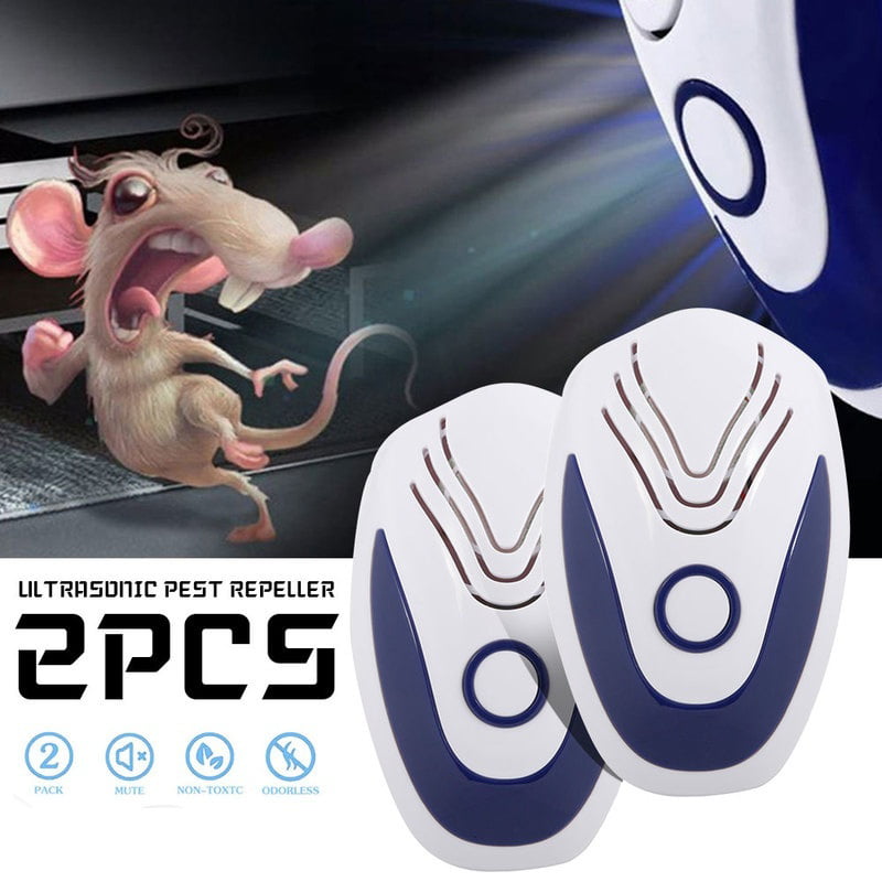 2PCs Ultrasonic Pest Repeller Electronic Magnetic Insect Bug Reject Anti Mouse 