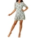 thumbnail image 2 of INSPIRE CHIC Vestido Casual con Volantes de Flores y Cuello en V para Mujer M Azul Claro, 2 of 7
