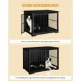 thumbnail image 3 of Hzuaneri 44 Inch Dog Crate Furniture, XL Indoor Dog Kennel for Large Dog with Barn Door, Heavy Duty Wooden Dog Cage as TV Stand & End Table, Black, 3 of 8