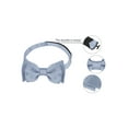 thumbnail image 3 of INSPIRE CHIC Men's Solid Color Self-tied for Formal Wedding Party Tuxedo Bow Ties Silver One Size, 3 of 5