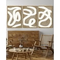 thumbnail image 5 of SHENIFY Mid-Century Duotone Minimal Dark Brush Stroke Boho Abstract Wall Art 16x24in3pcs Natural Framed Neutral Modern Minimalist Painting Decorative Artwork, 5 of 5