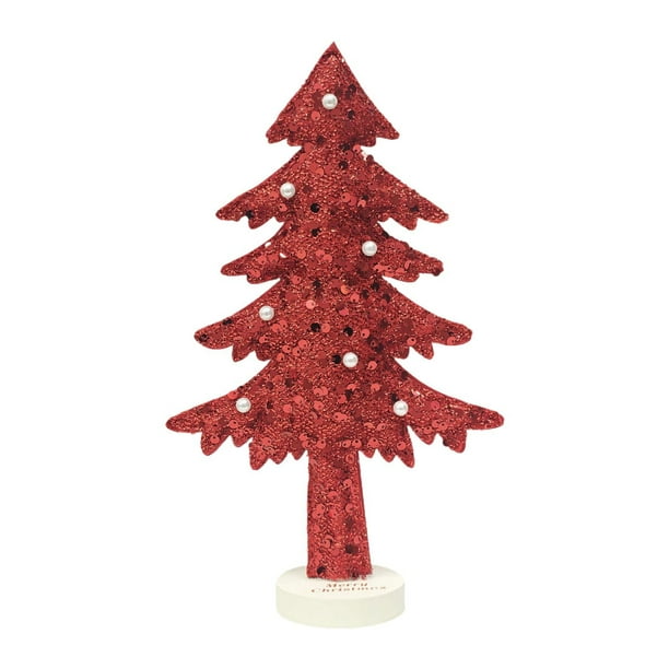 Árbol de mesa artificial en miniatura, adorno navideño para estante, manualidades navideñas, 20 cm