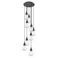 thumbnail image 4 of Innovations Lighting  Malone - 9 Light 6" Cord Hung Multi Pendant - 18" Canopy Clear/Brushed Brass, 4 of 5