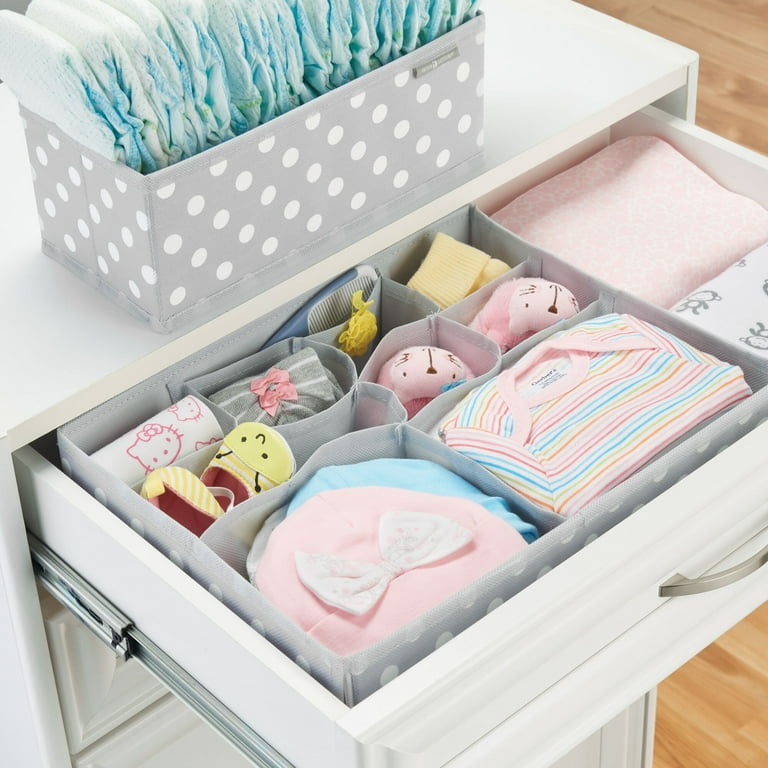 mDesign Plastic Drawer Organizer Square Box, Storage Organizer Bin  Container; for Closets, Bedrooms, Use for Leggings, Socks, Ties, Jewelry