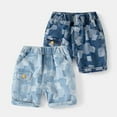 thumbnail image 5 of LYMAYTER Toddler Kids Jeans Shorts for Boys Summer Elastic Waist Denim Shorts Baby Casual Cargo Shorts Pants 1-8T, 5 of 11